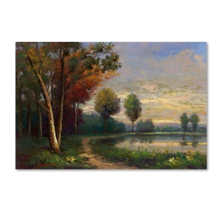 Daniel Moises 'Landscape With A Lake' Canvas Art,30x47